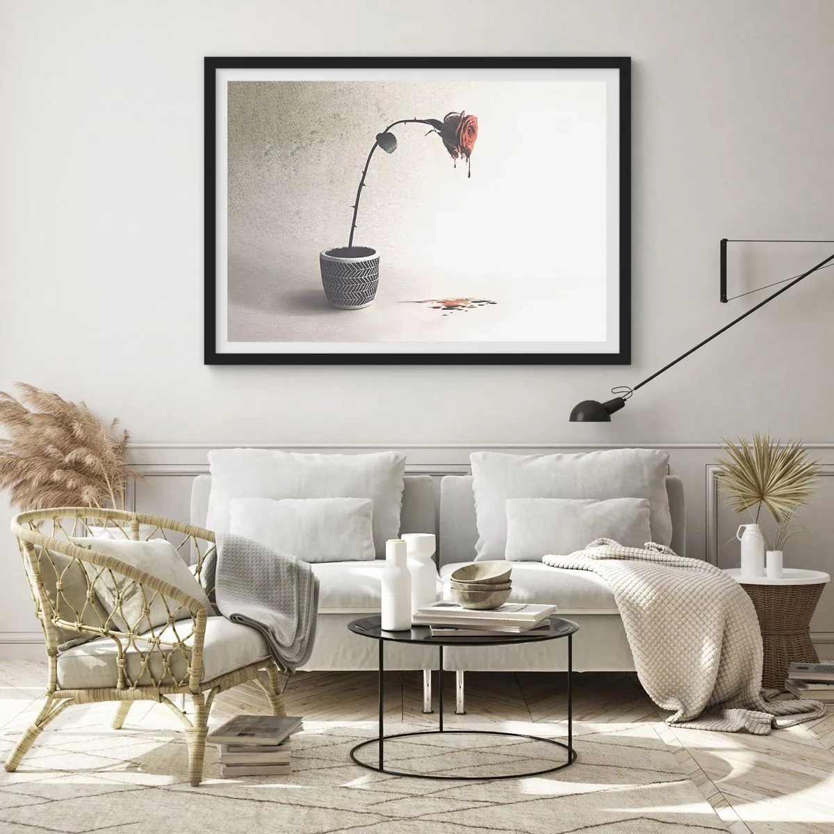 Plakat i sort ramme - Rosa dolorosa - 70x50 cm