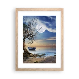 Plakat i ramme af lyst egetræ - Er dette enden eller begyndelsen? - 30x40 cm