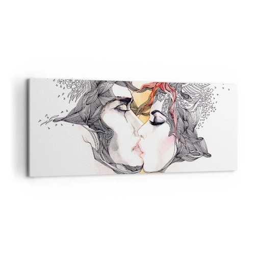 Lærredstryk - Billede på lærred - Verden eksisterer ikke - 100x40 cm