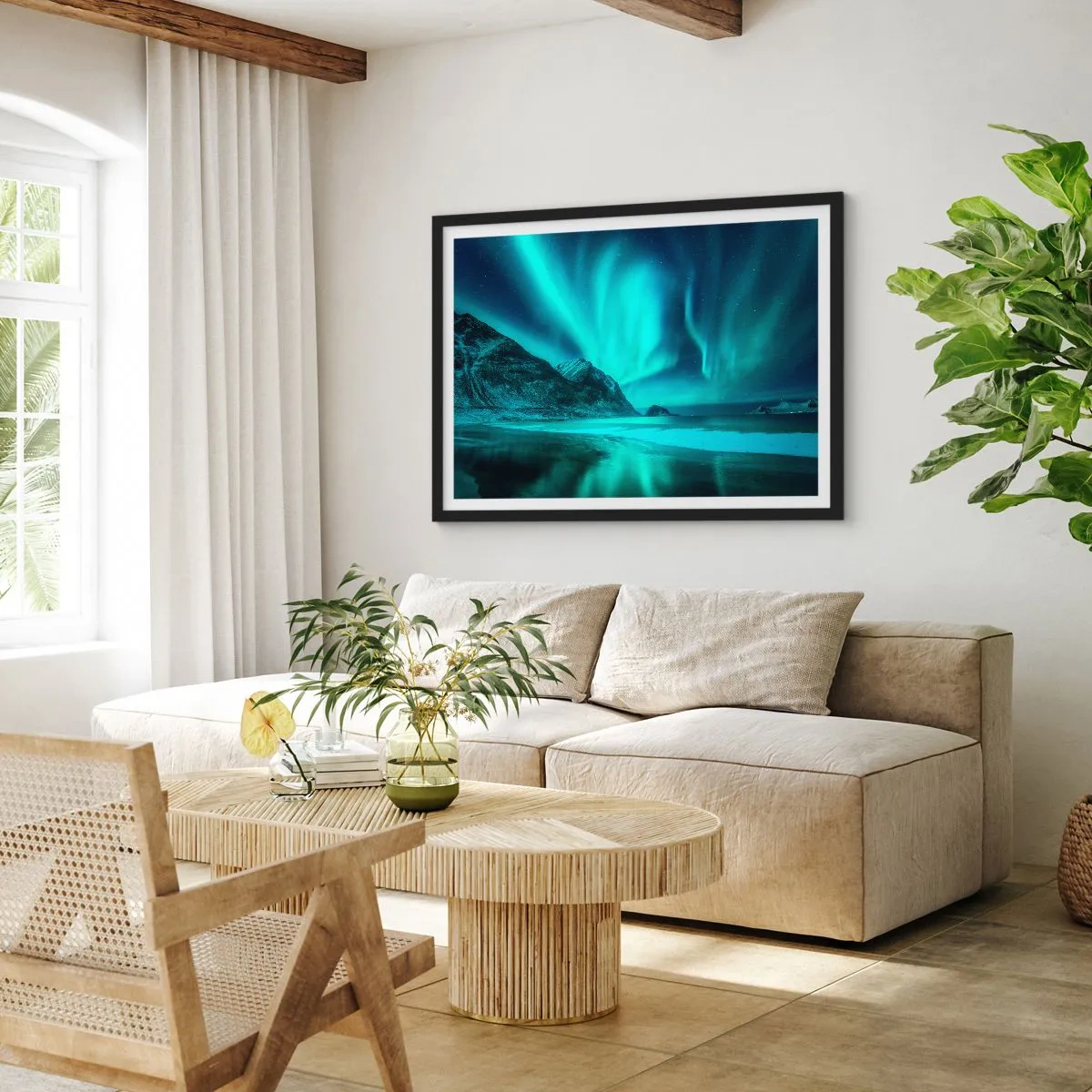 Plakat i sort ramme - Nordens vidundere - 100x70 cm