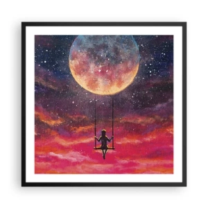 Plakat i sort ramme - Glæd dig i skyerne - 60x60 cm