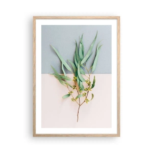Plakat i ramme af lyst egetræ - Pastelfarvernes subtilitet - 50x70 cm