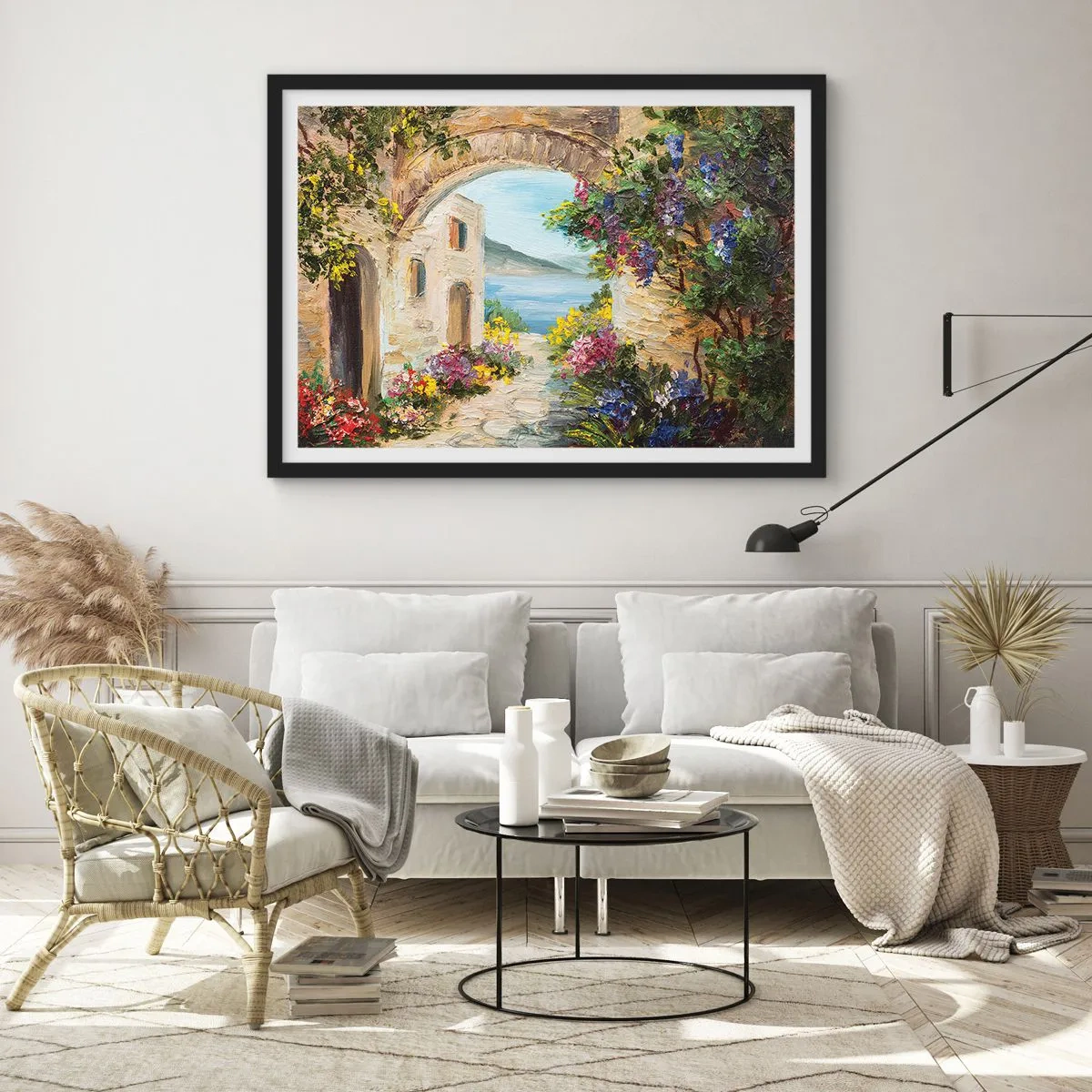 Plakat i sort ramme - Charmen af kystlandskabet - 70x50 cm