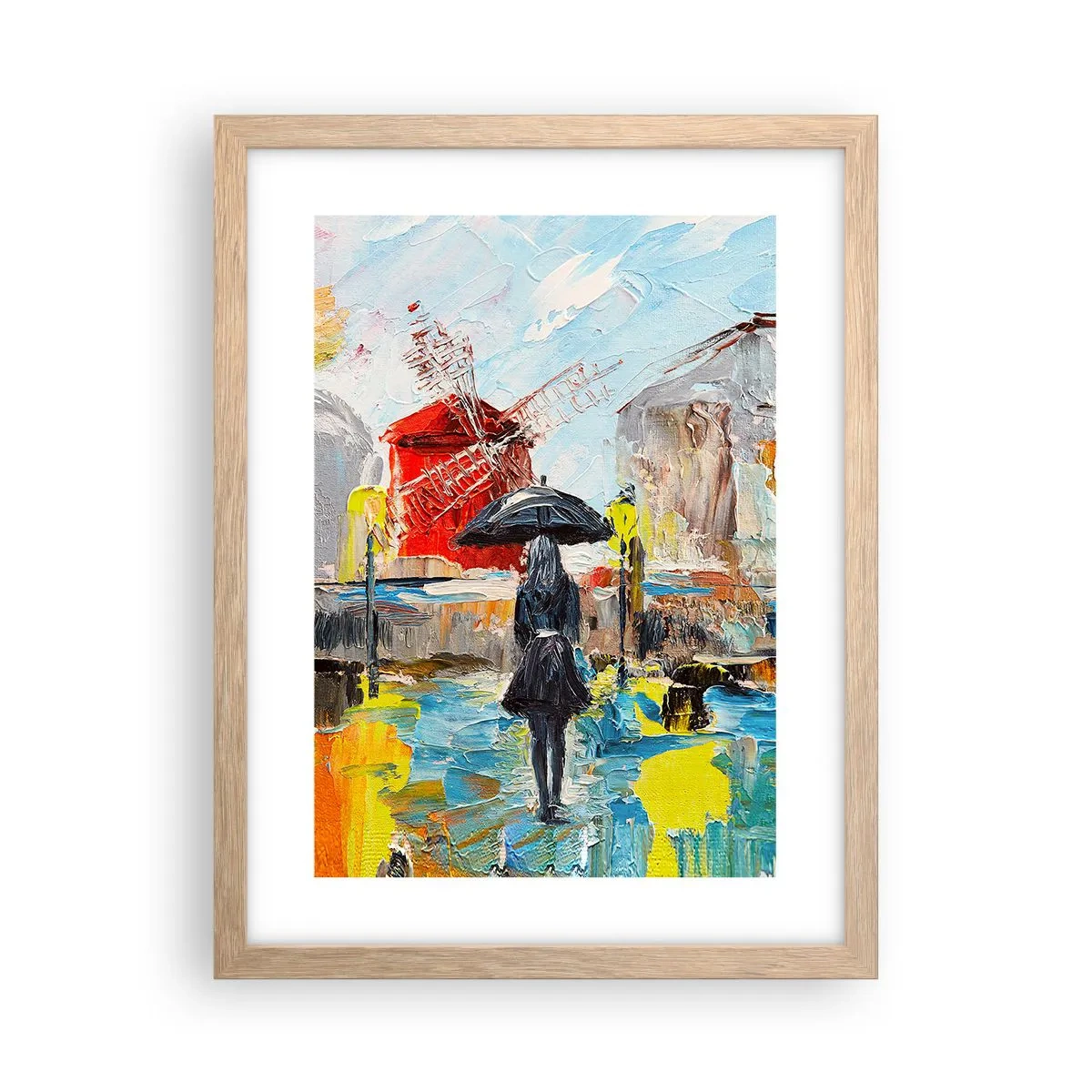 Plakat i ramme af lyst egetræ - Parisiske legender - 30x40 cm