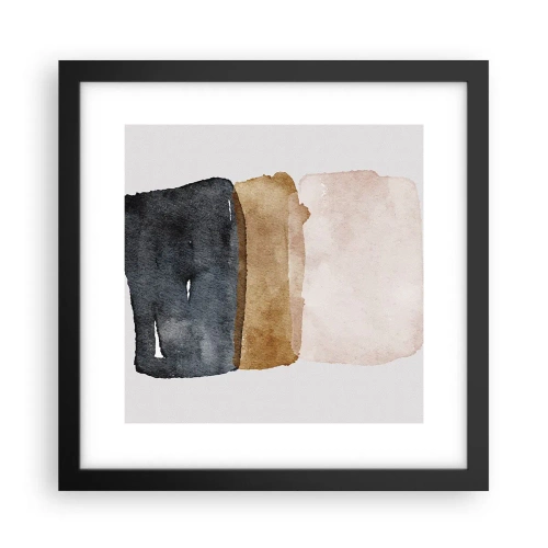 Plakat i sort ramme - Sammensætning af jordfarver - 30x30 cm