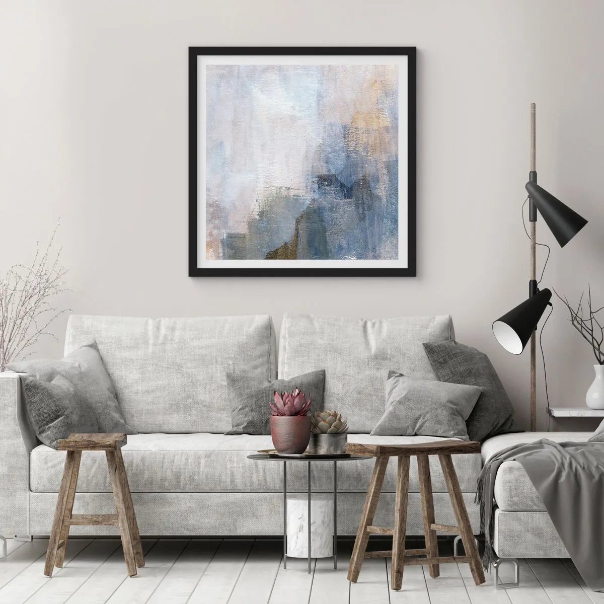 Plakat i sort ramme - Farvetoner og akkorder - 60x60 cm