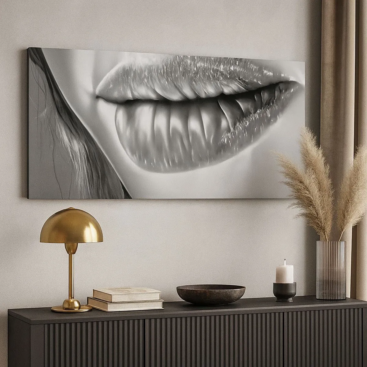 Lærredstryk - Billede på lærred - Jeg ved, hvad du tænker... - 100x40 cm