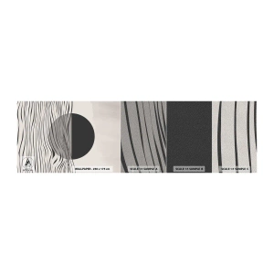 Prøve Fototapet Premium Sand - Halvkomposition - Abstraktion, Stykke, Sort og hvid - 100x30 cm