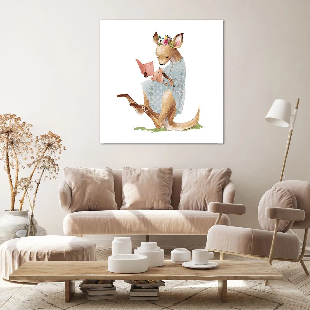 Lærredstryk - Billede på lærred - Læs for mig, mor - 70x70 cm