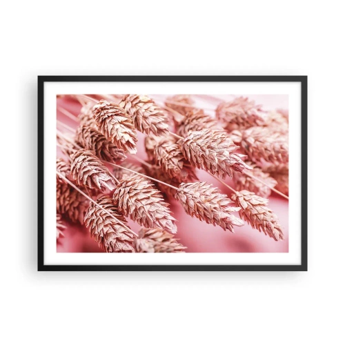 Plakat i sort ramme - Blomsterkaskade i lyserødt - 70x50 cm