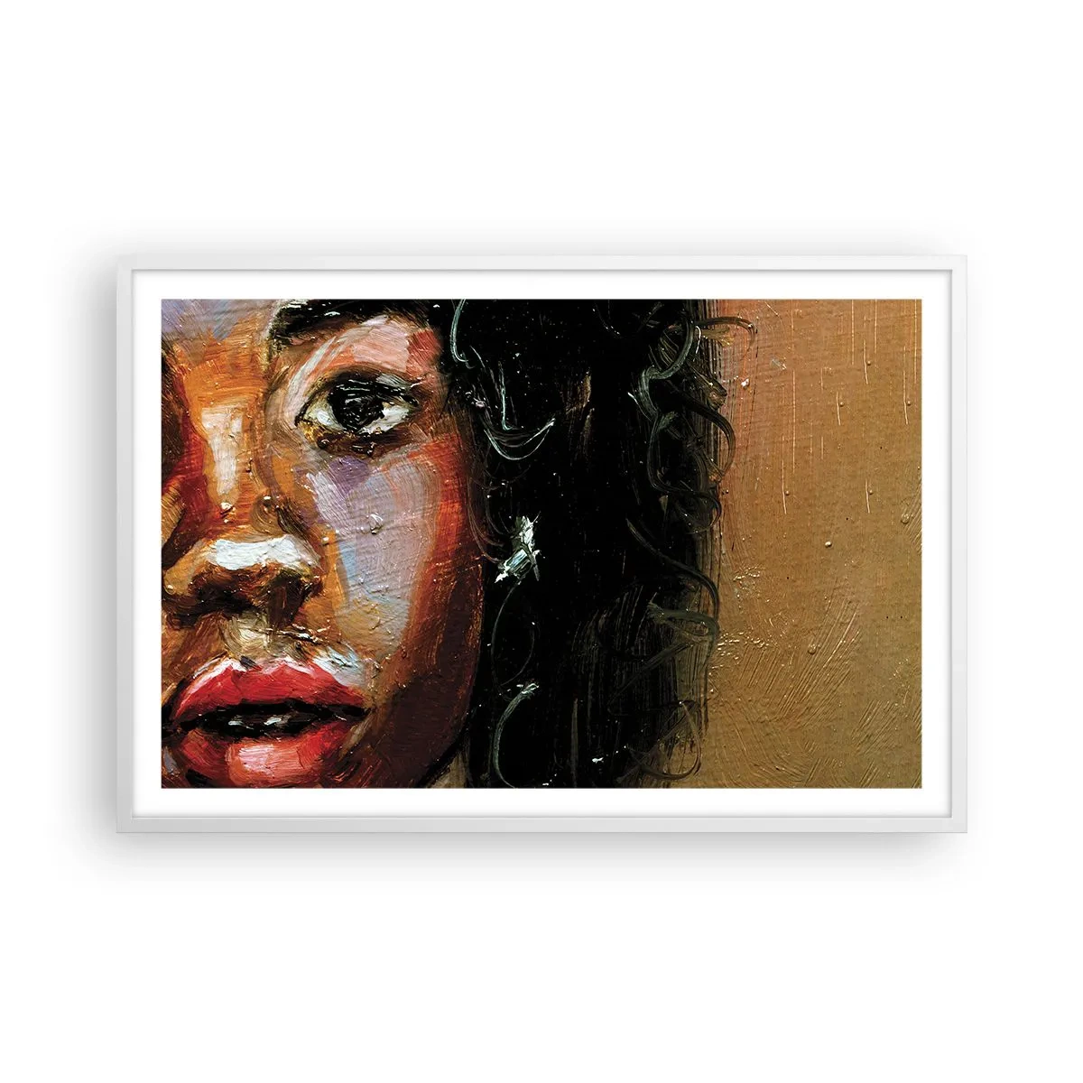Plakat i hvid ramme - Sort og glitter - 91x61 cm