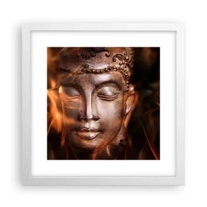 Plakat i hvid ramme - Den eksisterer kun her og nu - 30x30 cm