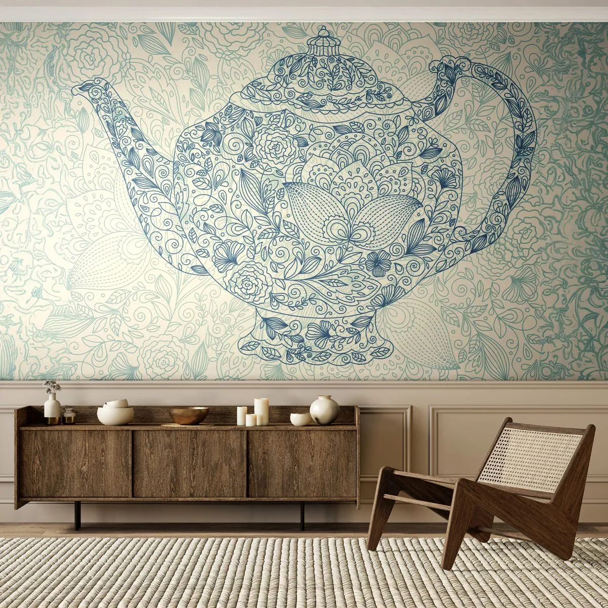 Fototapet Standard Eco - Teens charme - Kande, Te, Køkken - 400x280 cm