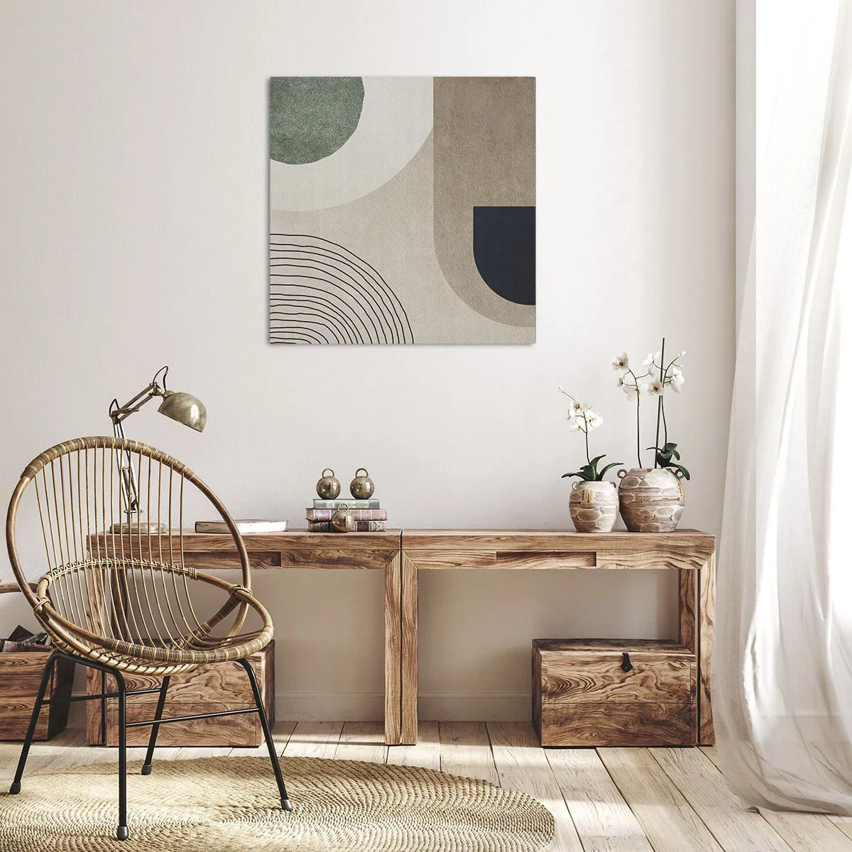 Lærredstryk - Billede på lærred - Blidheden i en oval - 30x30 cm