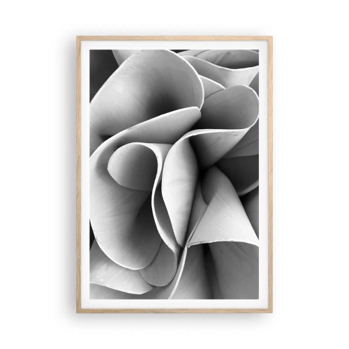Plakat i ramme af lyst egetræ - Hvad der sker i rummet - 70x100 cm