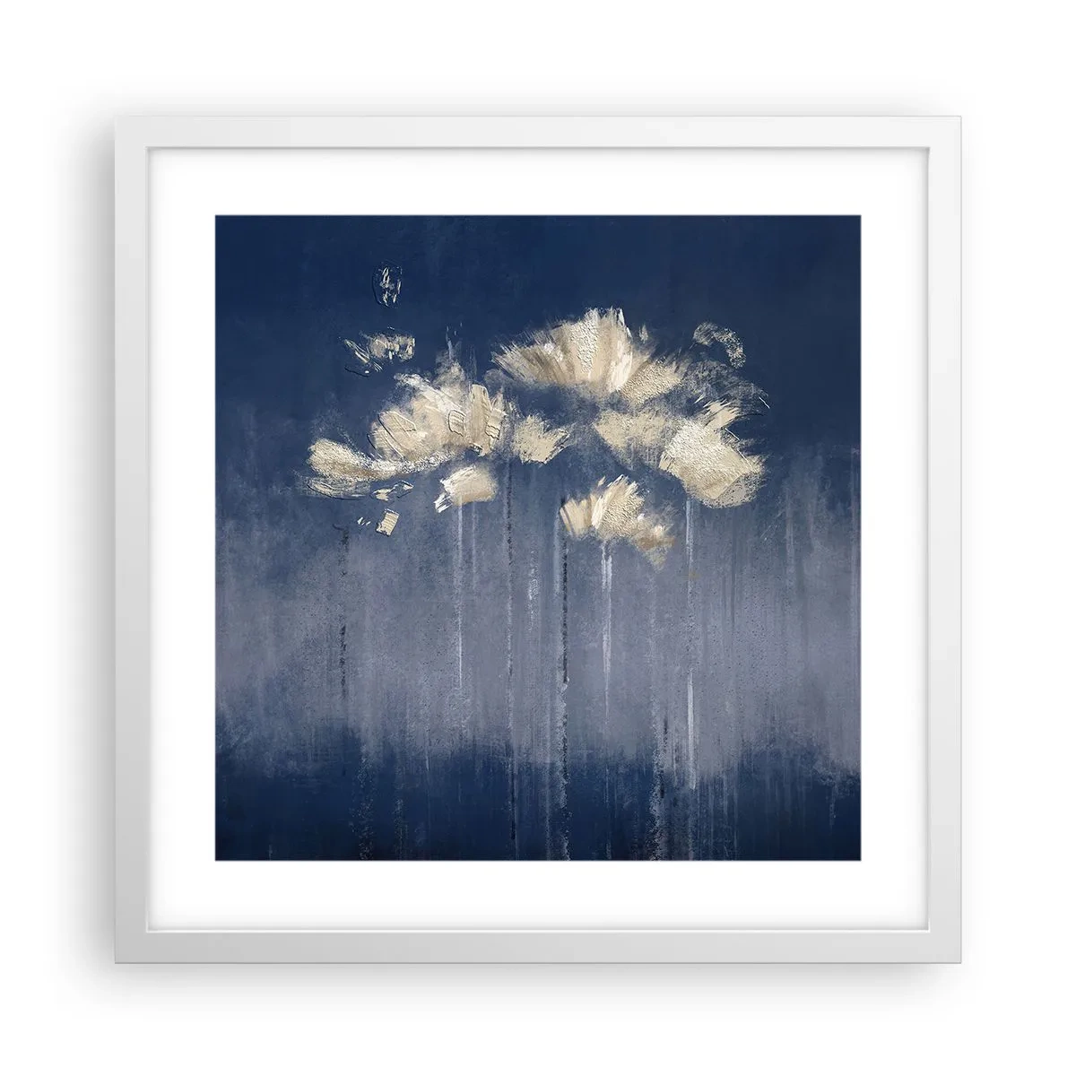 Plakat i hvid ramme - Som kronblade i vinden - 40x40 cm