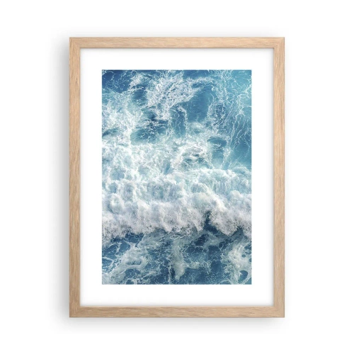 Plakat i ramme af lyst egetræ - Glædeligt og i spring - 30x40 cm