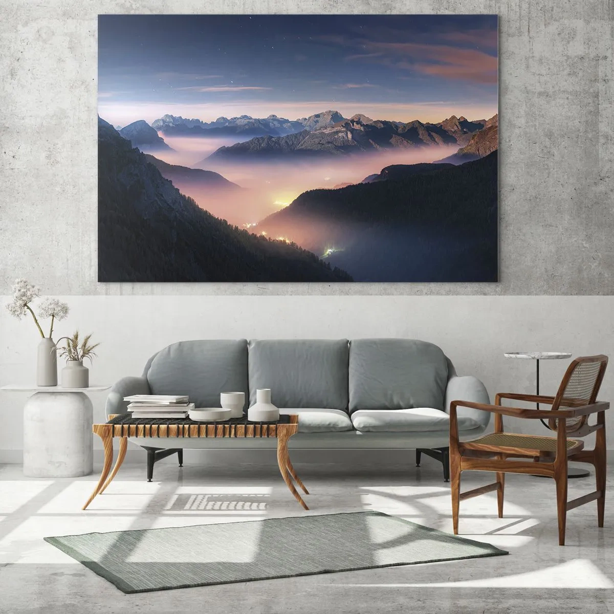 Billede på glas - Lys i dalene - 120x50 cm