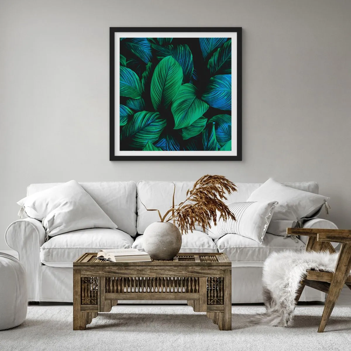 Plakat i sort ramme - I den grønne flok - 30x30 cm