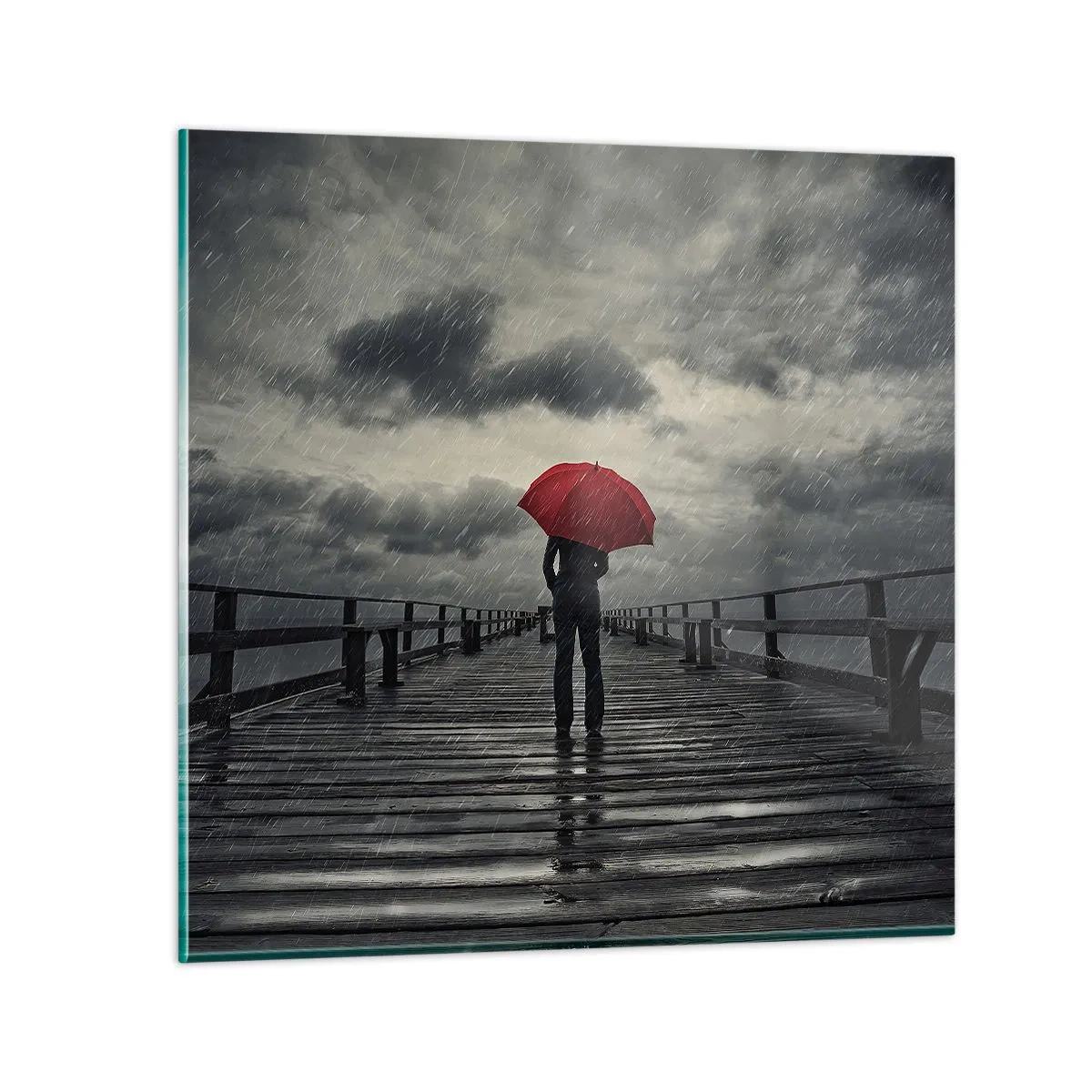 Billede på glas - Det er ingenting, hvis det regner - 60x60 cm