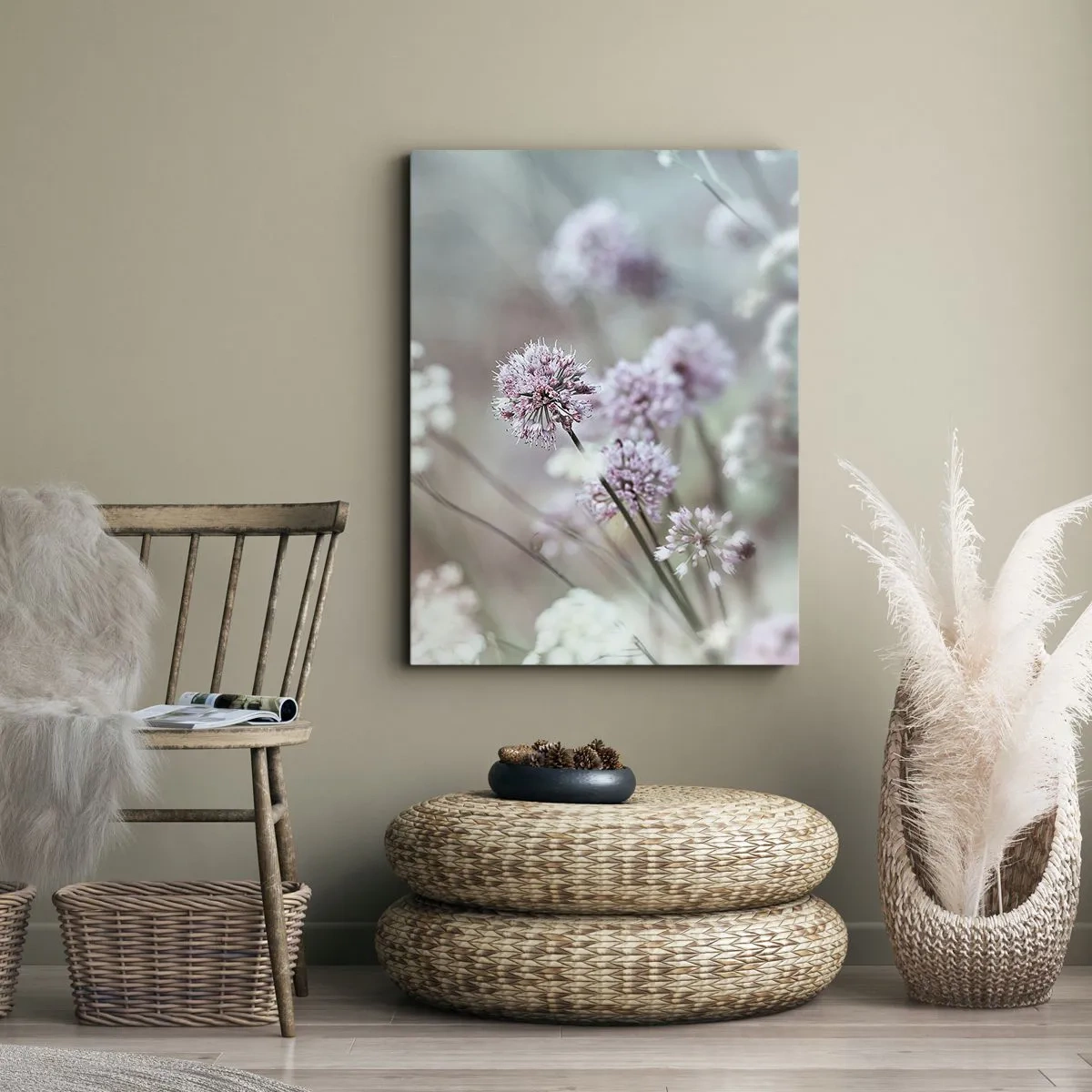 Lærredstryk - Billede på lærred - Søde filigranurter - 70x100 cm