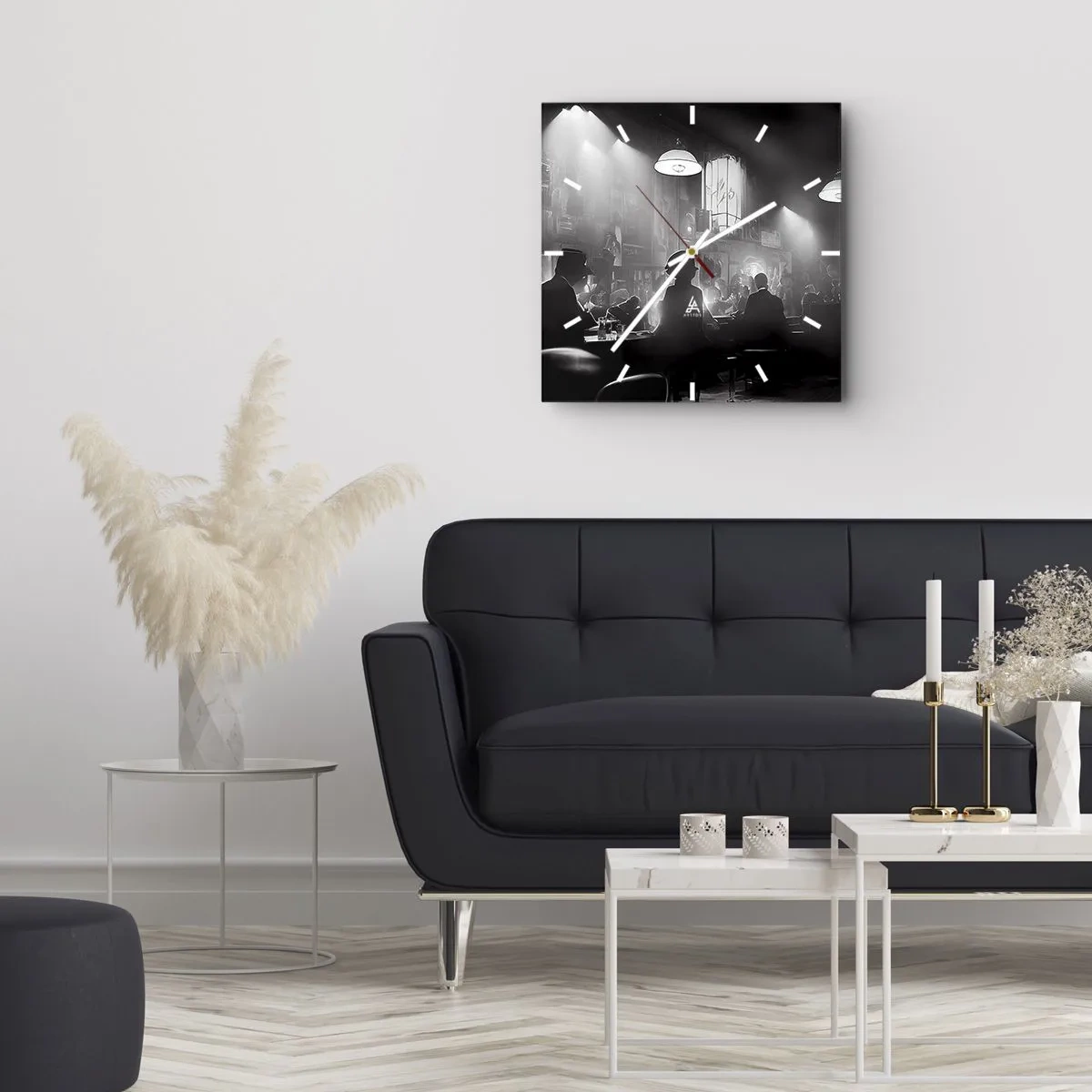 Vægur, Uret - I en jazzet stemning - 40x40 cm