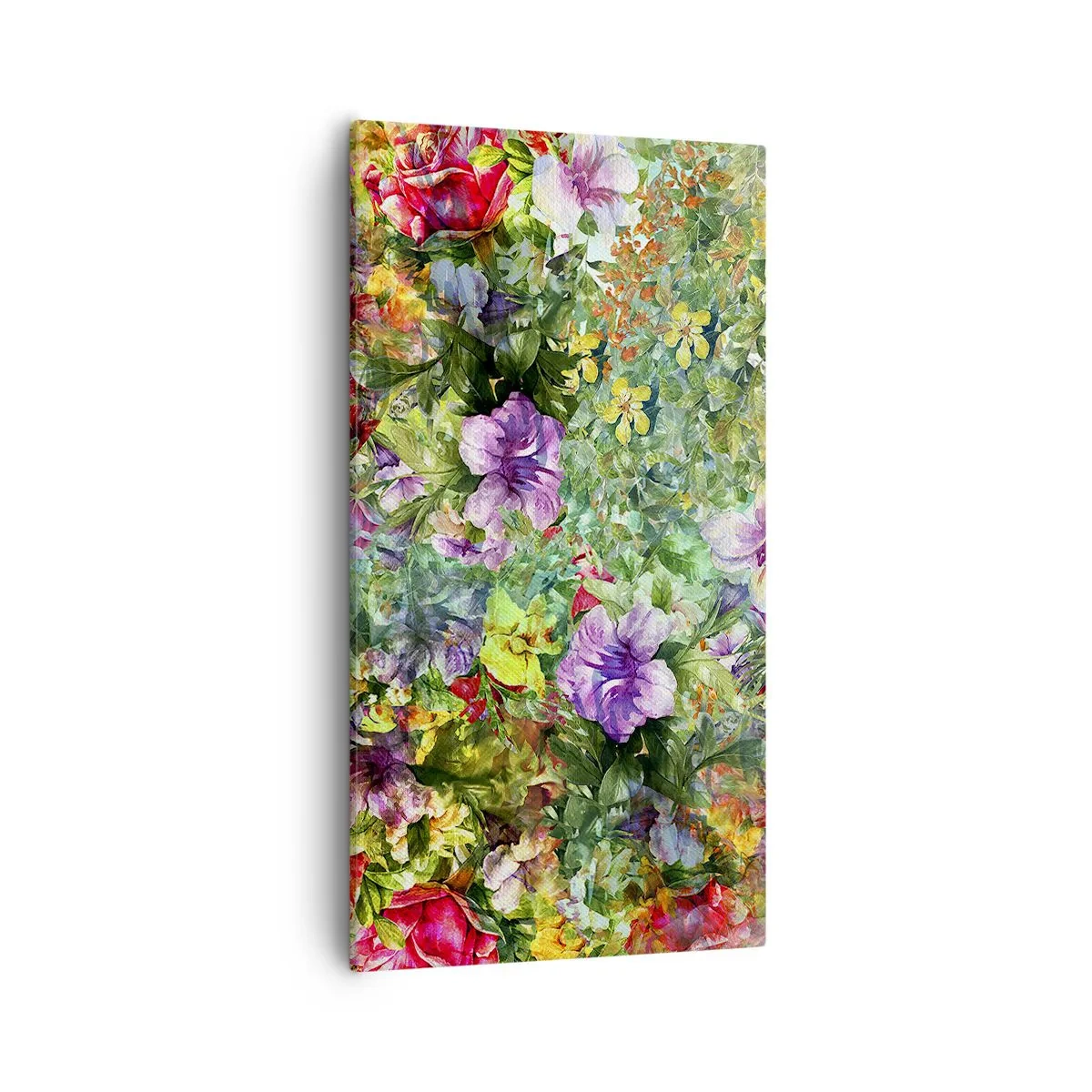 Lærredstryk - Billede på lærred - Ind i blomsterne ved fortabelse - 55x100 cm