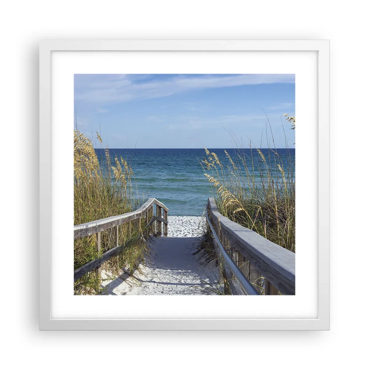 Plakat i hvid ramme - I solen, i vinden - 40x40 cm