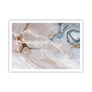 Plakat - Blå slynger sig under det hvide - 100x70 cm