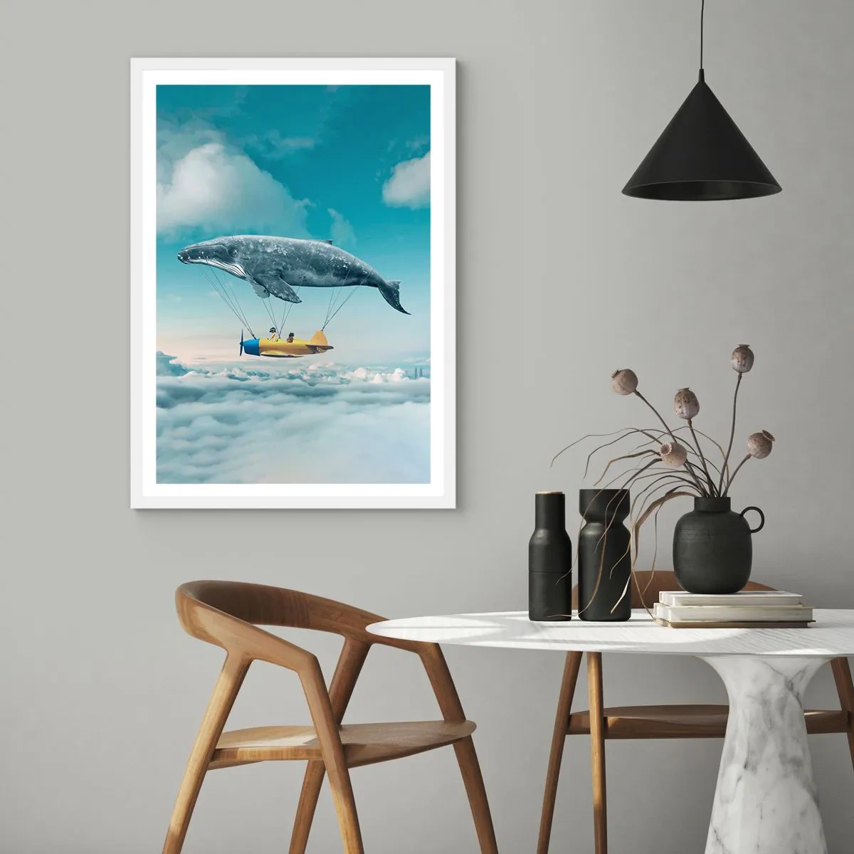 Plakat i hvid ramme - Hvorfor ikke? - 30x40 cm