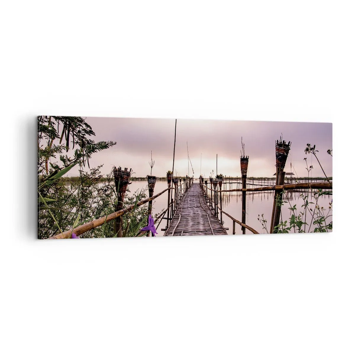 Lærredstryk - Billede på lærred - Den stille og rolige atmosfære i Asien - 140x50 cm