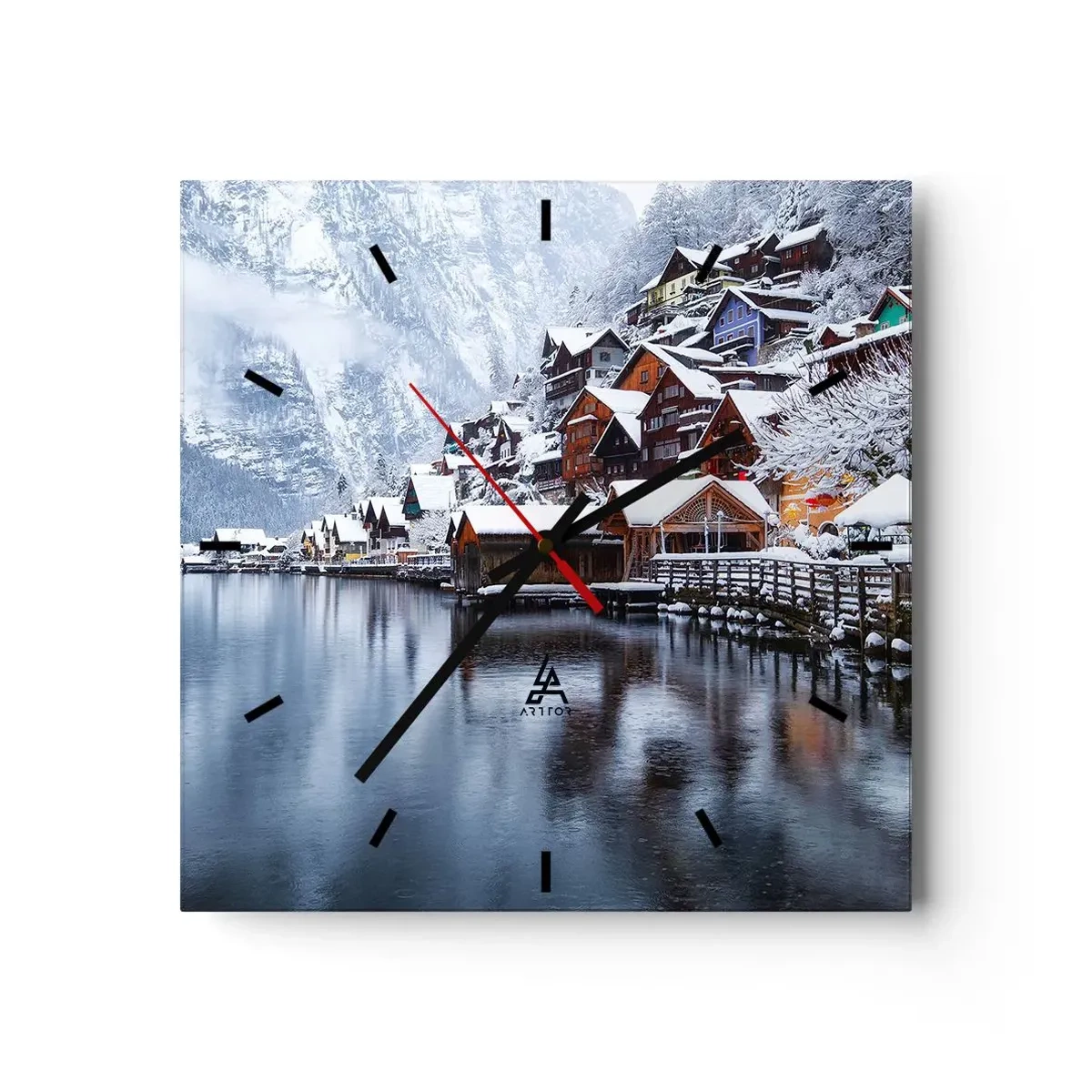 Vægur, Uret - I en vinterdekoration - 40x40 cm