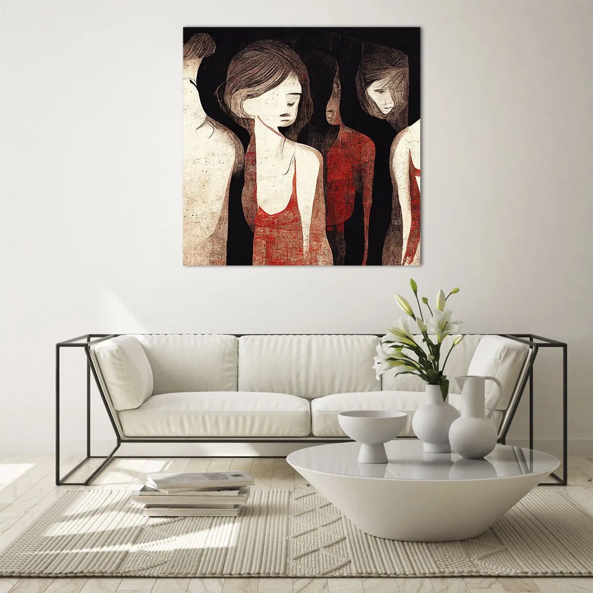 Billede på glas - Mørkets madonnaer - 30x30 cm