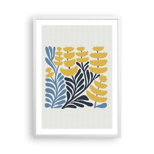 Plakat i hvid ramme - Solrig seng - 50x70 cm