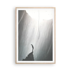Plakat i ramme af lyst egetræ - Der er altid en vej ud - 70x100 cm