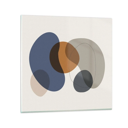 Billede på glas - Dråber af farve - 70x70 cm