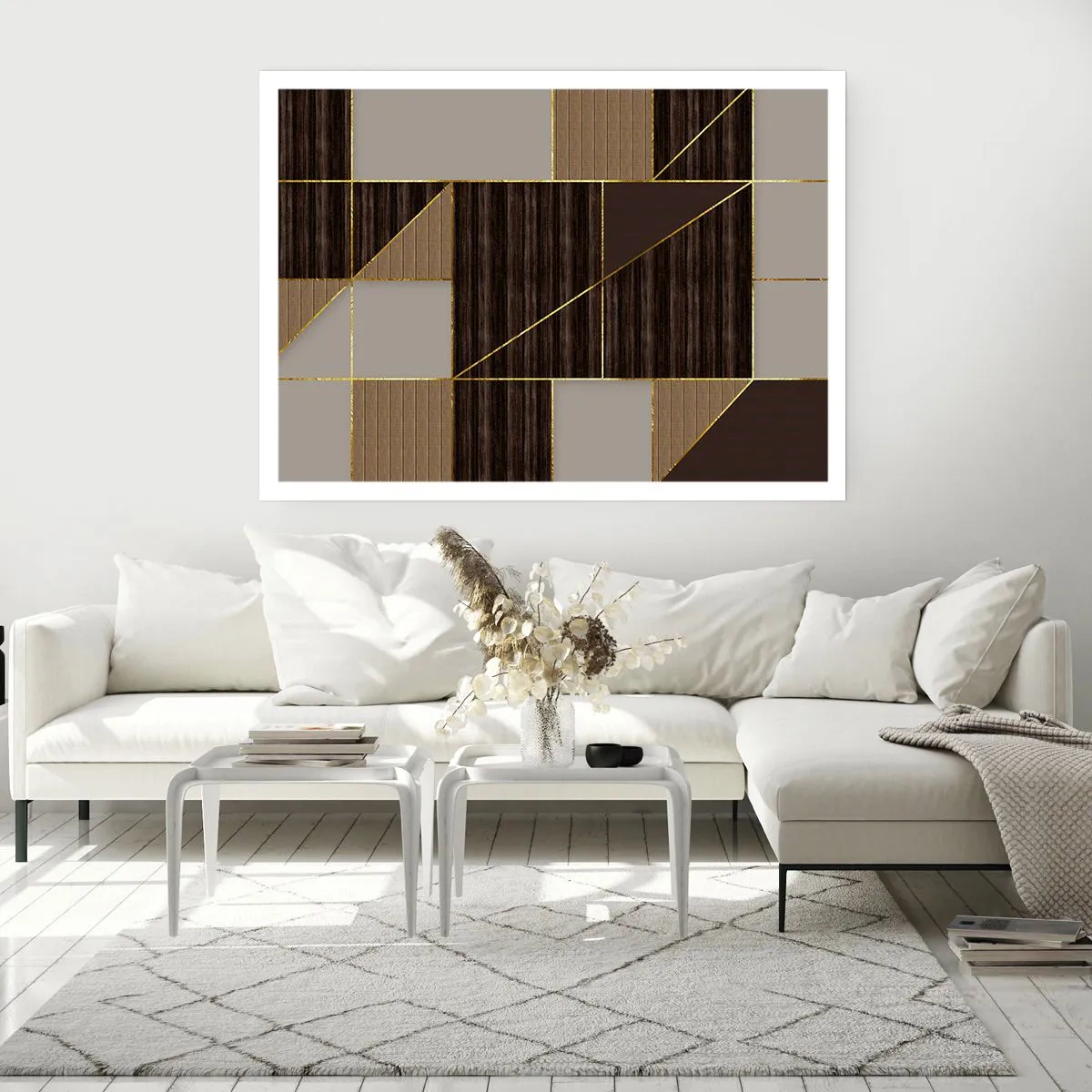 Plakat - En mosaik af brune og gyldne farver - 50x40 cm