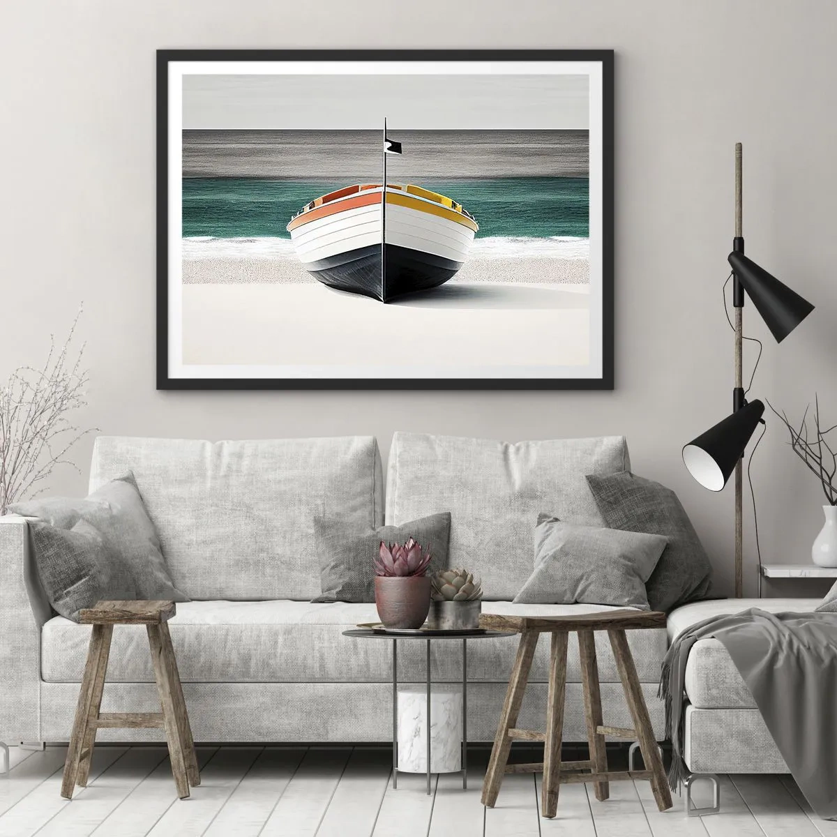 Plakat i sort ramme - På sin plads - 50x40 cm