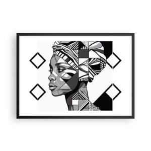 Plakat i sort ramme - Etnisk portræt - 70x50 cm