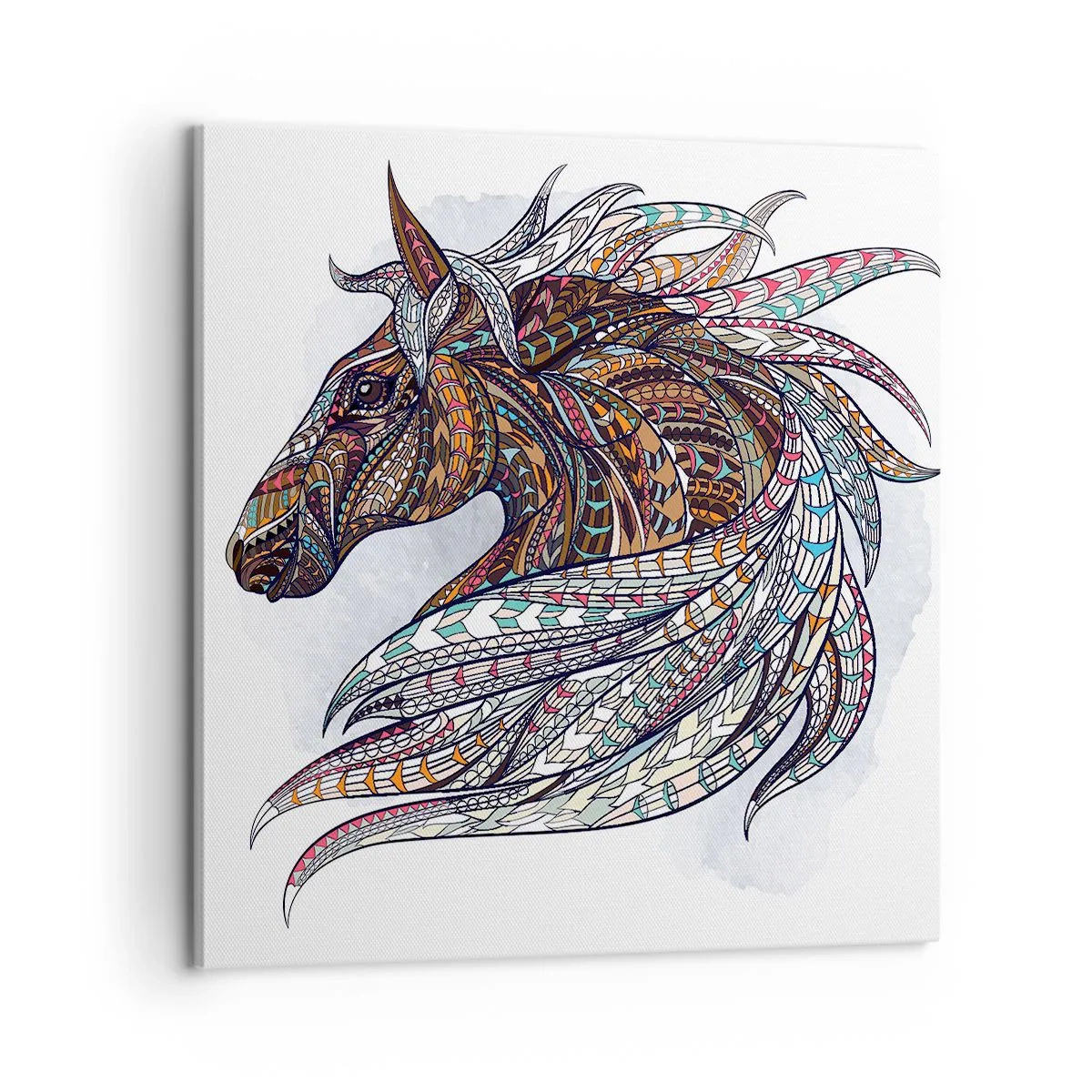 Lærredstryk - Billede på lærred - Den keltiske krigers hest - 60x60 cm