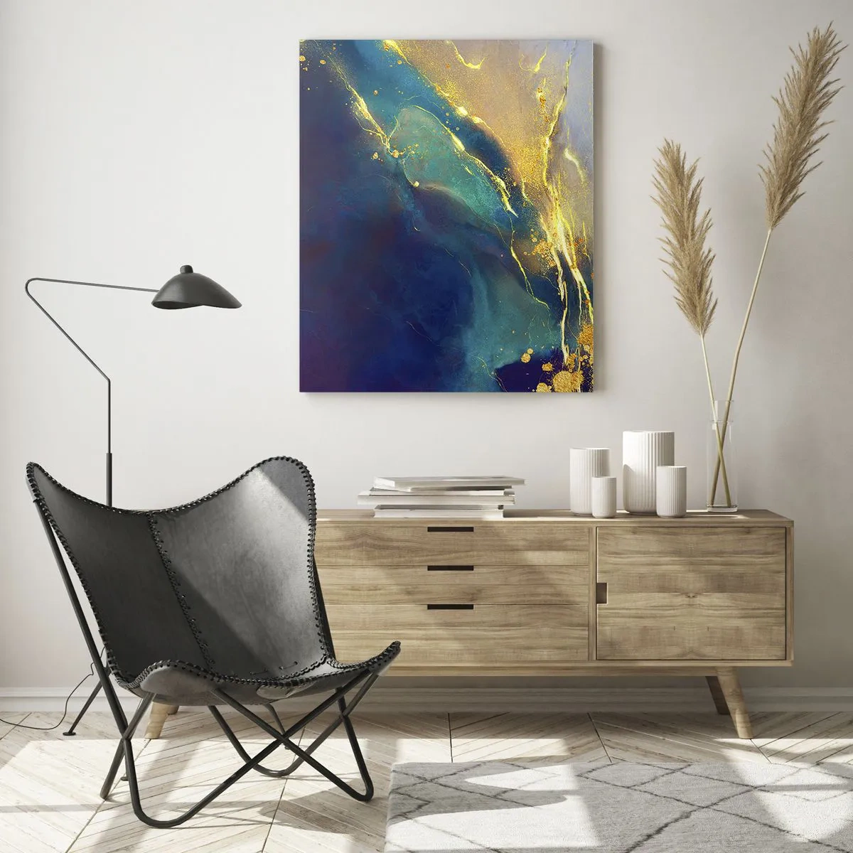 Billede på glas - Gylden marsk - 50x70 cm