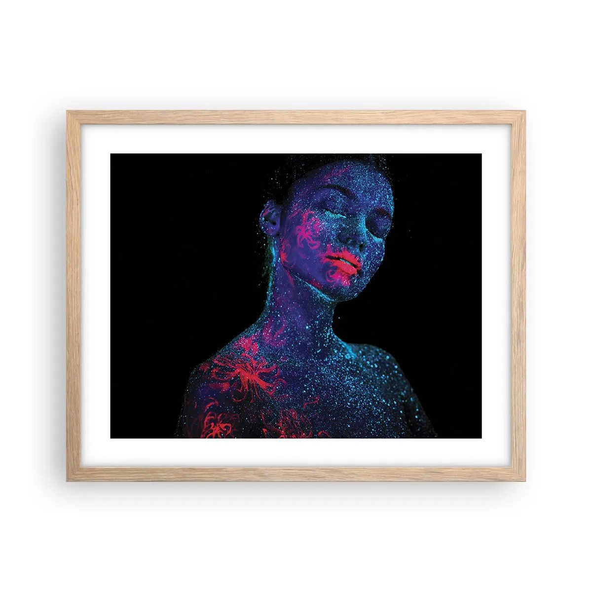 Plakat i ramme af lyst egetræ - I stjernestøv - 50x40 cm