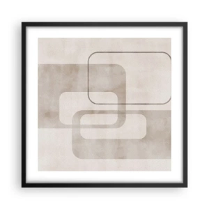 Plakat i sort ramme - Geometrisk fuga - 50x50 cm