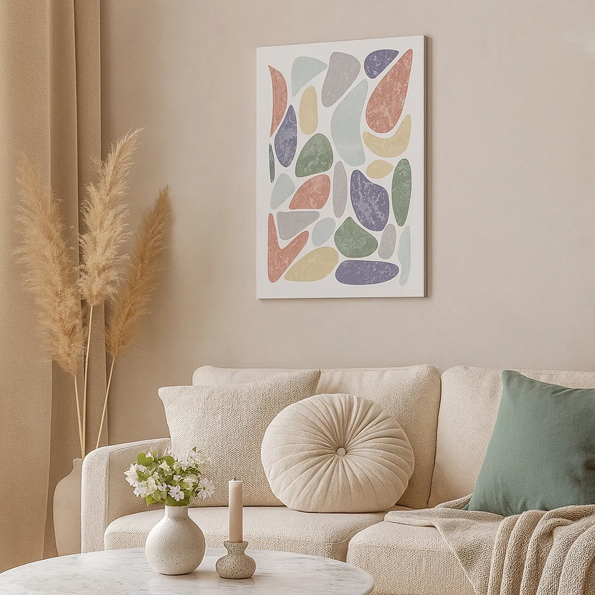 Lærredstryk - Billede på lærred - Mosaik af pulveriserede farver - 50x70 cm