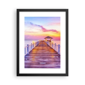 Plakat i sort ramme - Lilagylden stilhed om aftenen - 30x40 cm