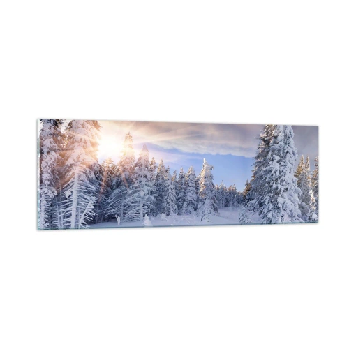 Billede på glas - Et snedækket naturspektakel - 90x30 cm