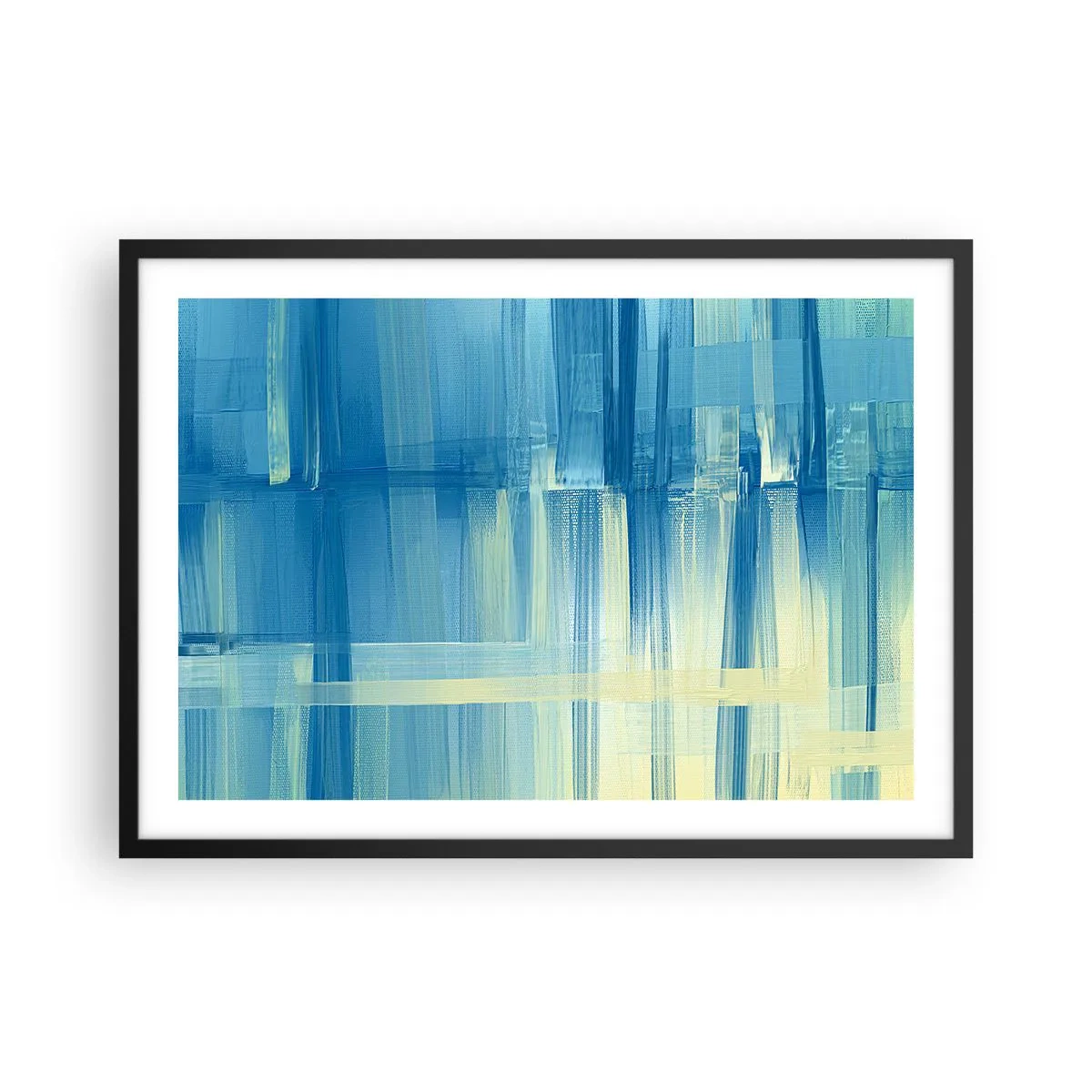 Plakat i sort ramme - Komposition i turkis - 70x50 cm