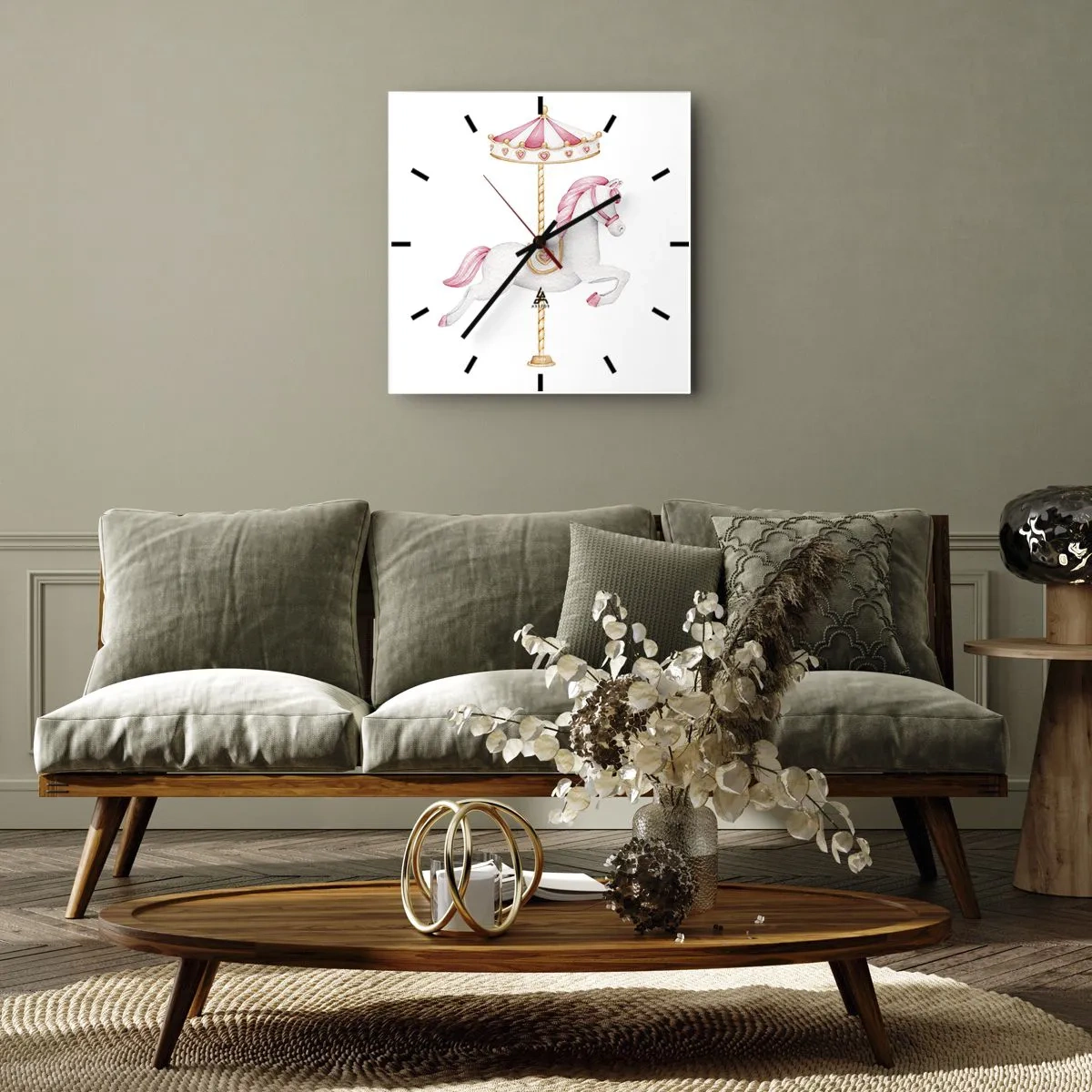 Vægur, Uret - Han satte af sted med en hov - 40x40 cm