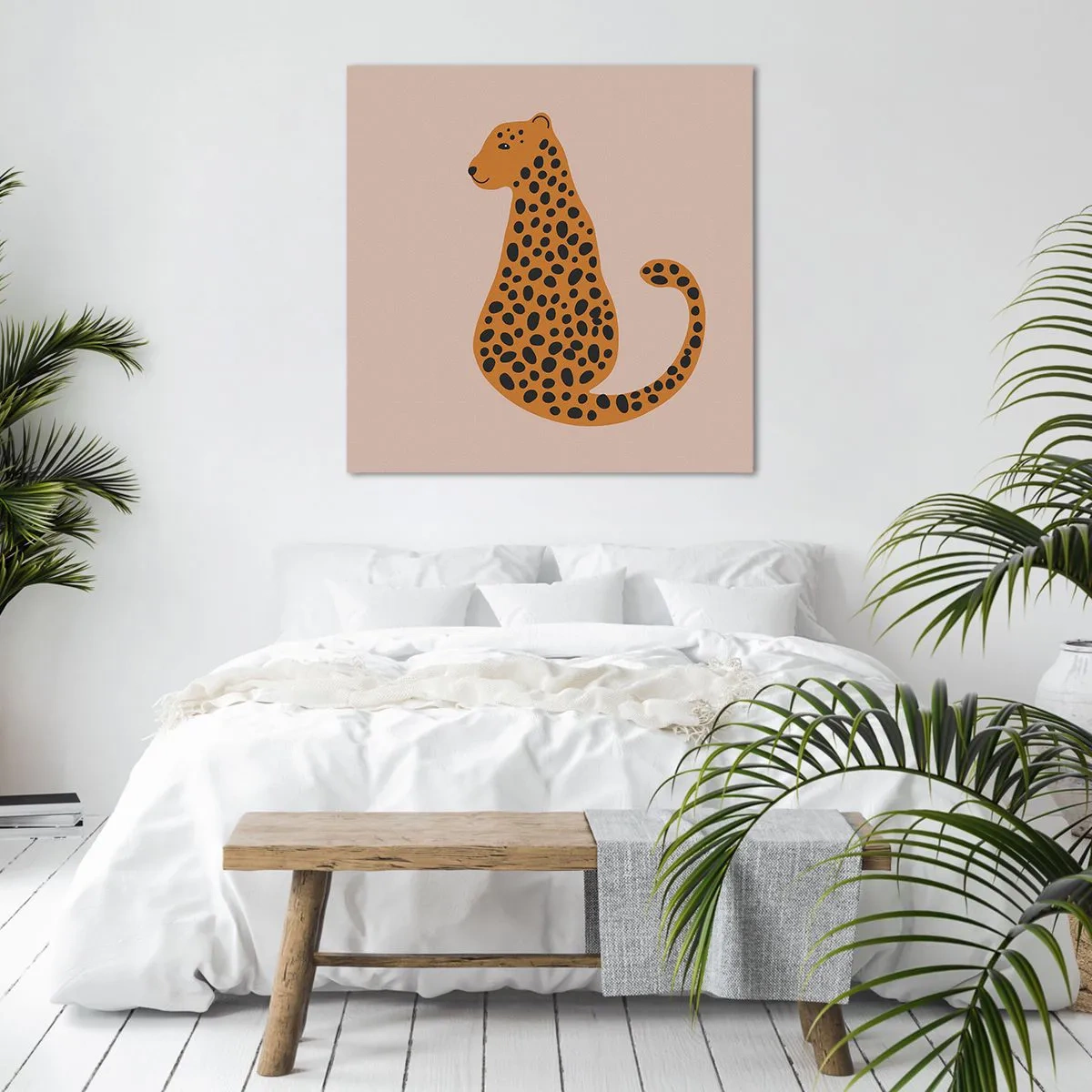 Lærredstryk - Billede på lærred - Leopardprint er et moderigtigt mønster - 30x30 cm