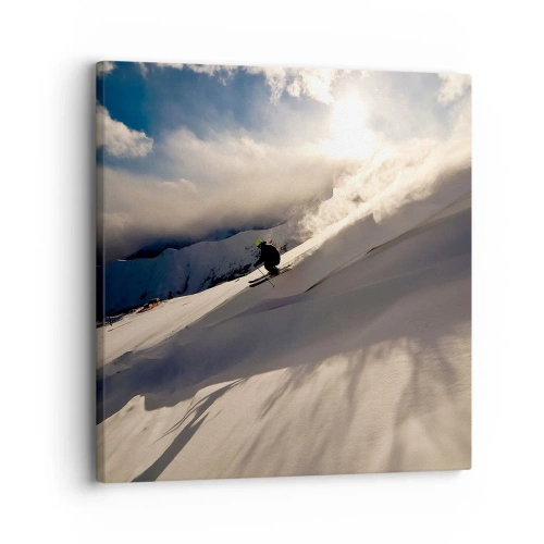 Lærredstryk - Billede på lærred - Udfordringen i bjergene - 30x30 cm